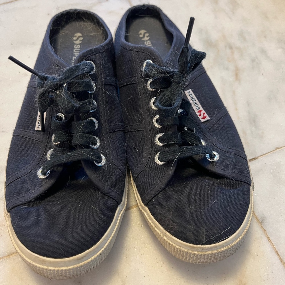 Superga Navy Canvas Mule Sneakers